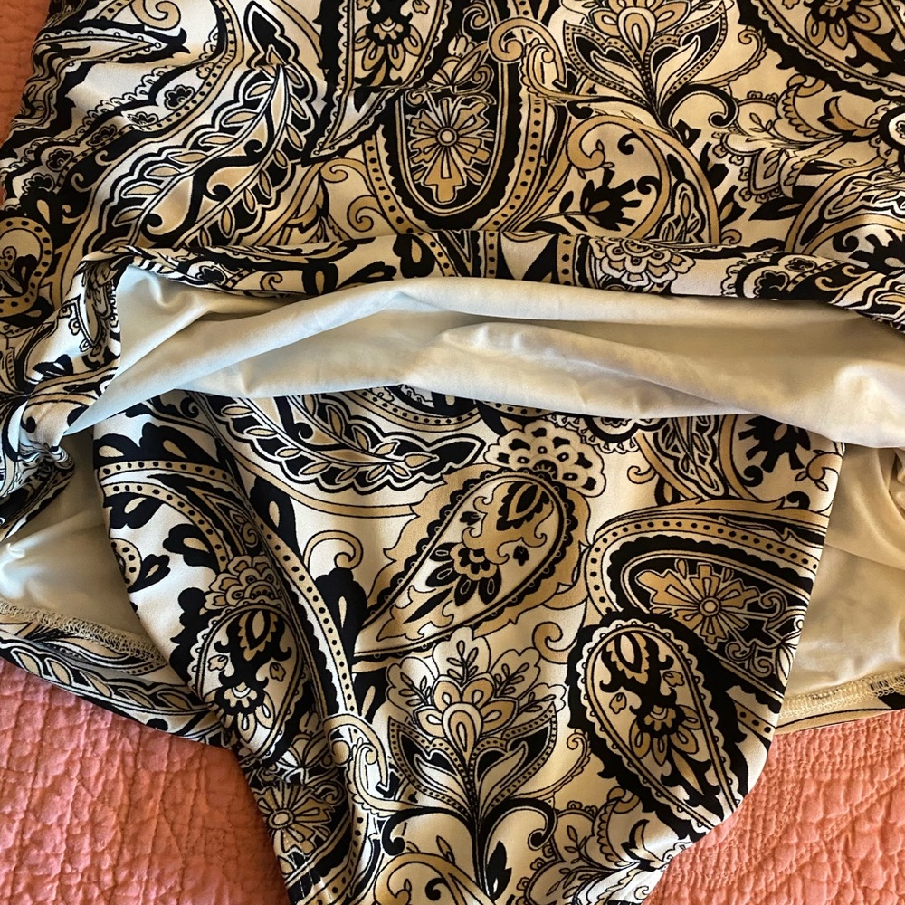 Carmen Marc Valvo strapless swimsuit. paisley with black rhinestones siz… - Picture 5 of 8